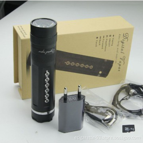 Rechargeable e cigarette digital vapor mod with flashlight function